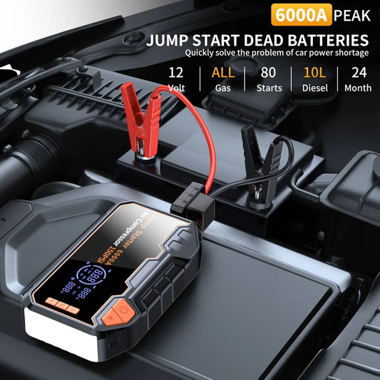 Portable 6000A Jump Starter 20000mAh Power Bank