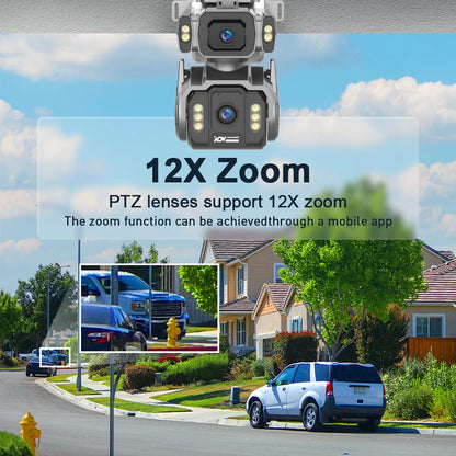 10MP 4G Solar Outdoor Camera 12X Optical Zoom Tracking