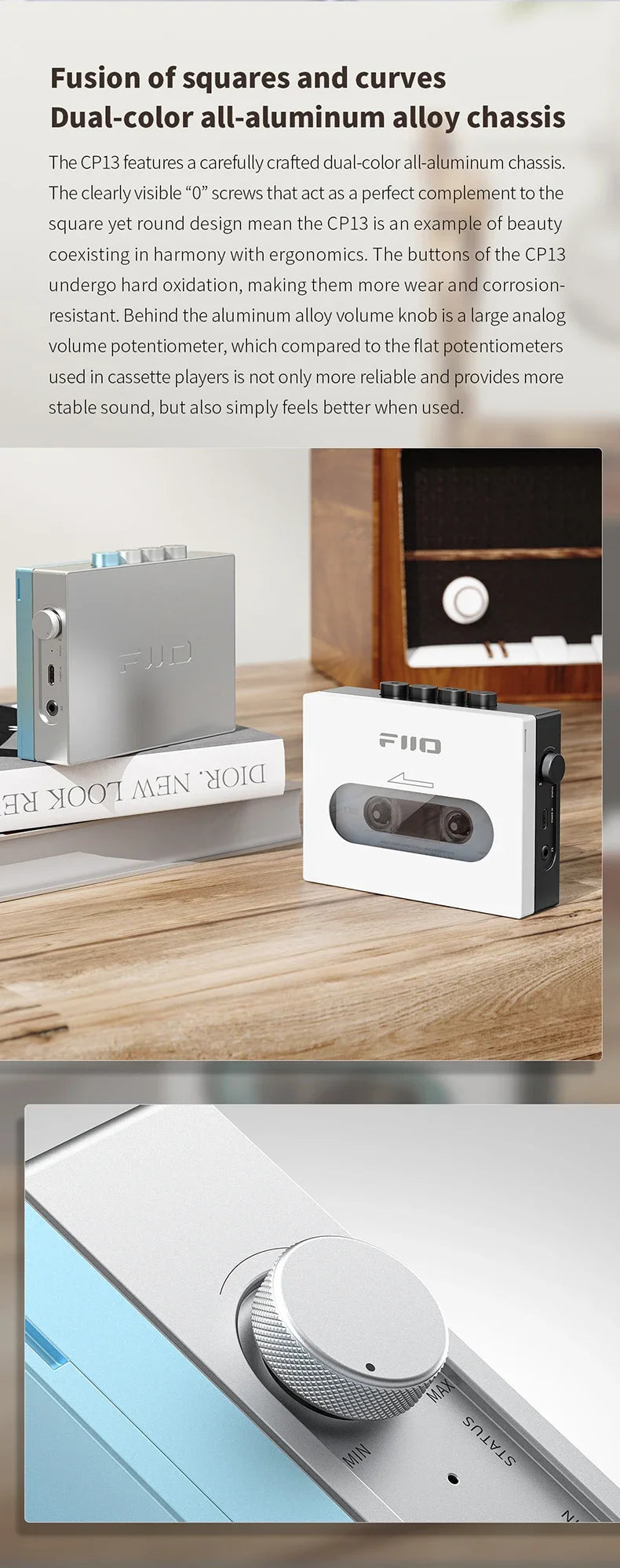 Portable Bluetooth Cassette Player Rechargeable Transparent