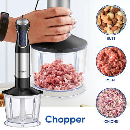 Portable 1500W Hand Blender with Food Processor & Smoothie Maker