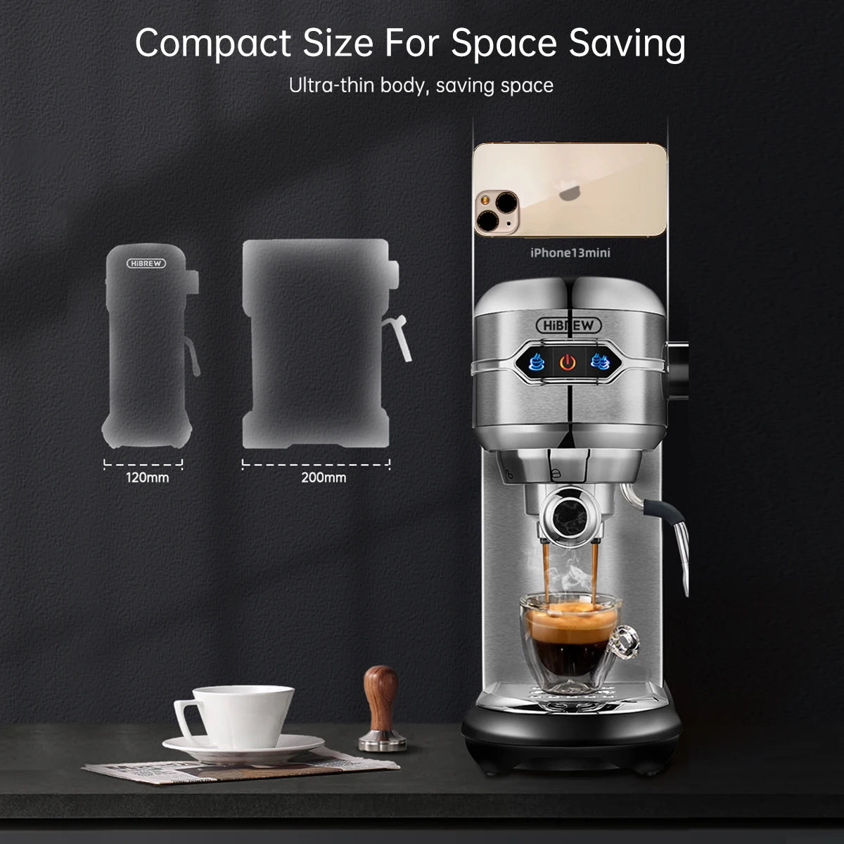 20 Bar Slim Espresso Machine with Milk Frother
