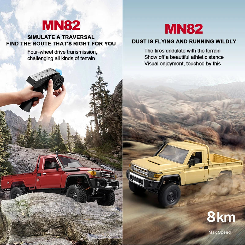 4WD Remote Control Pickup Truck 1:12 Scale with LEDs