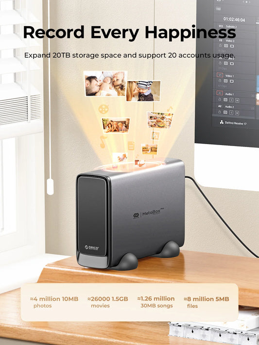 Orico Mini Metal NAS Box with Type C and Remote Access