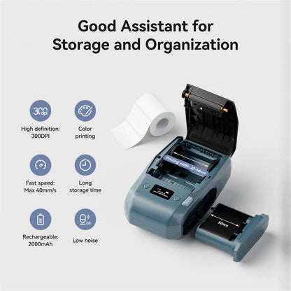 Compact Thermal Label Printer 40x40mm 2 Roll Pack