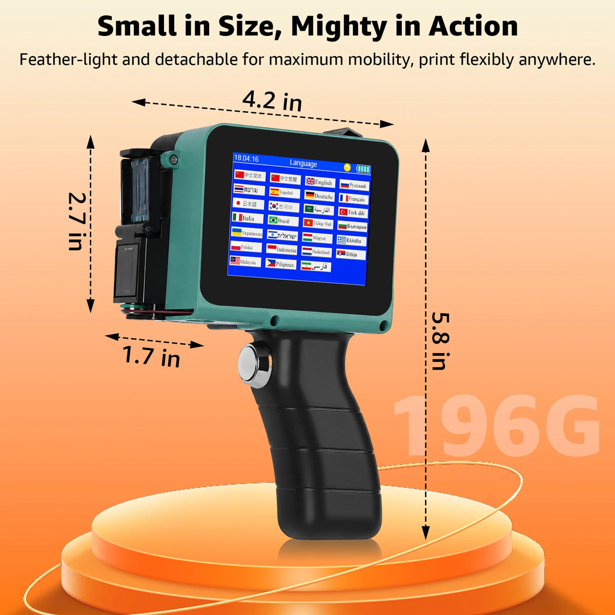 Mini Handheld Inkjet Printer 12.7mm Batch Date QR Barcode