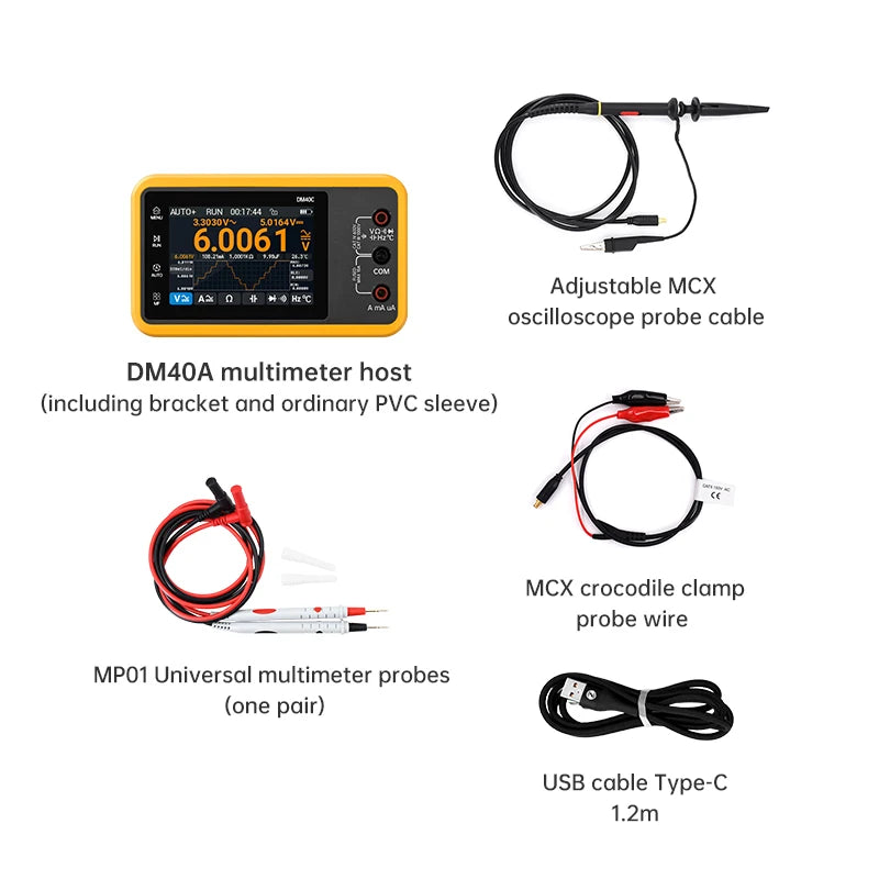Handheld Digital Multimeter & Signal Generator DM40A Set2