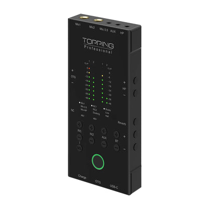 Compact Blue Audio Interface for Recording & Live Streaming