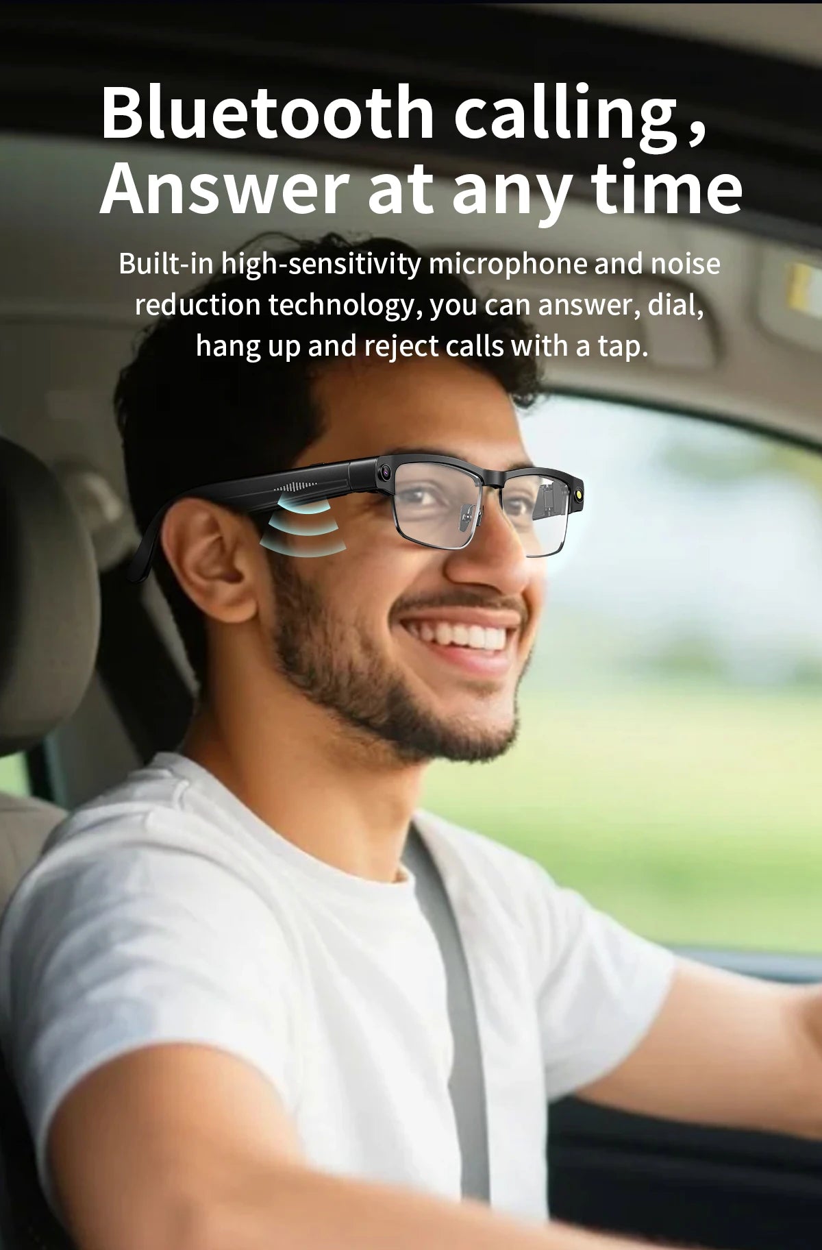 Smart Video Recording Glasses with 8MP Camera