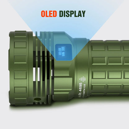 Rechargeable LED Flashlight with Fan Display Black