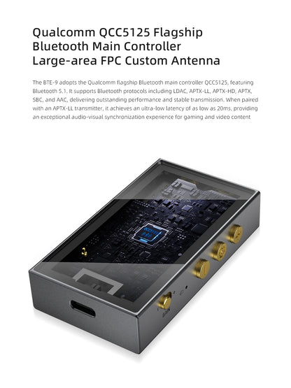 Blue Bluetooth Headphone Amplifier with Carry Case
