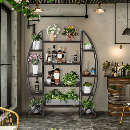 Industrial Half-Moon Flower Rack Multi-Tier Display Shelf