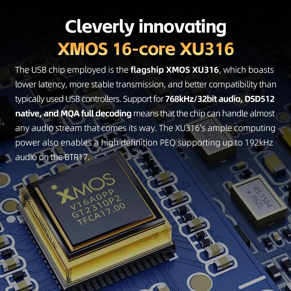 Portable Bluetooth Headphone Amplifier with DAC and Balanced Output Blue