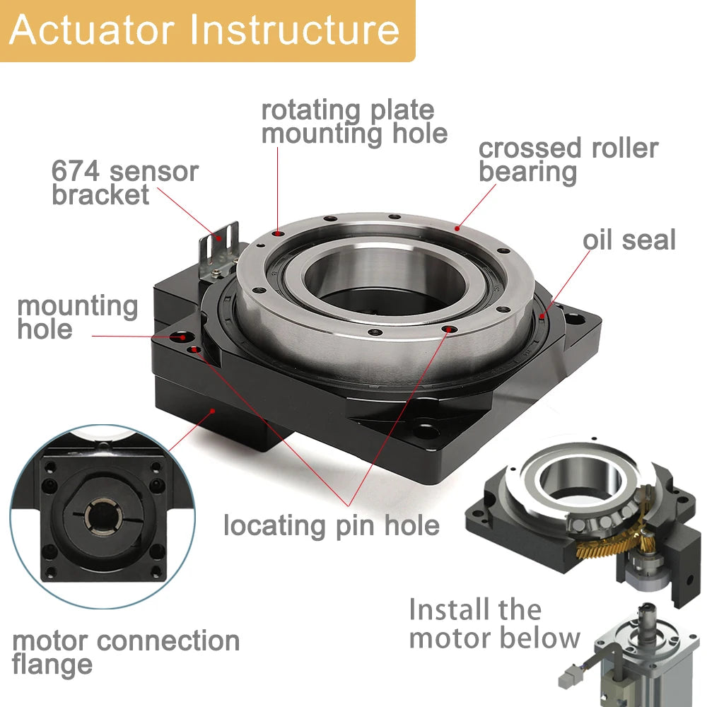 10:1 Precision Hollow Rotary Positioner for NEMA23 Motors