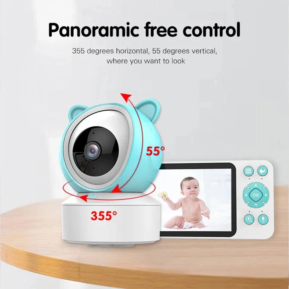 Smart WiFi Baby Monitor 1080P PTZ with 5-Inch Screen