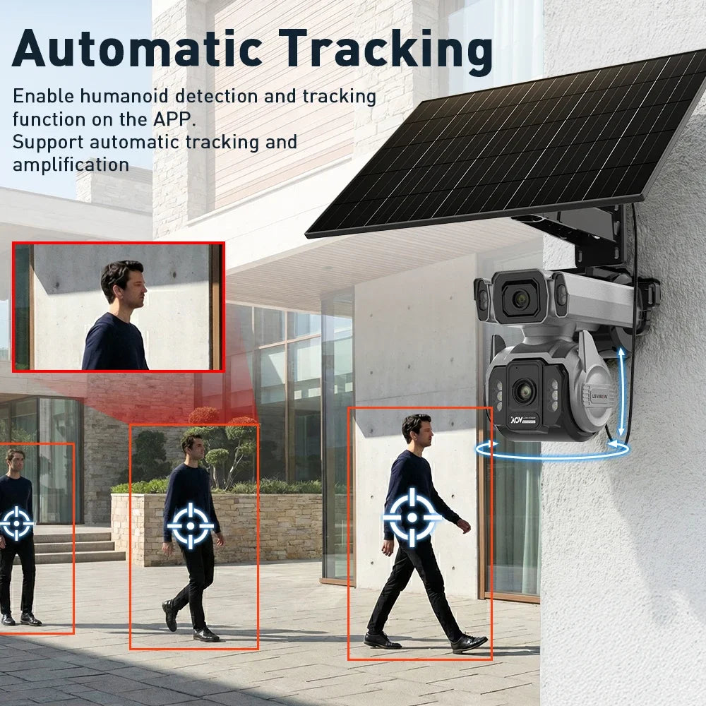 4G Solar Security Camera 12X Optical Zoom AI Tracking