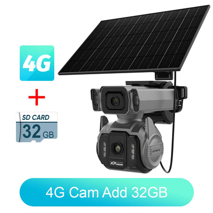 4G Outdoor Security Camera AI Tracking 12X Optical Zoom 32GB