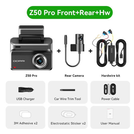 Front and Rear 4K Dash Cam with Parking Mode 128GB