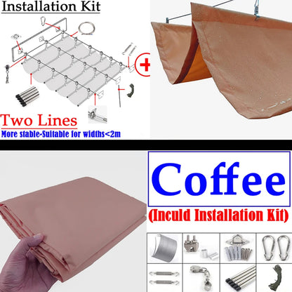 Coffee 3x5m Foldable Wave Pergola Shade Sail Set