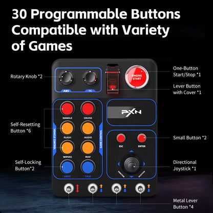 Simulator Racing Control Box with RGB Lighting for PC Games