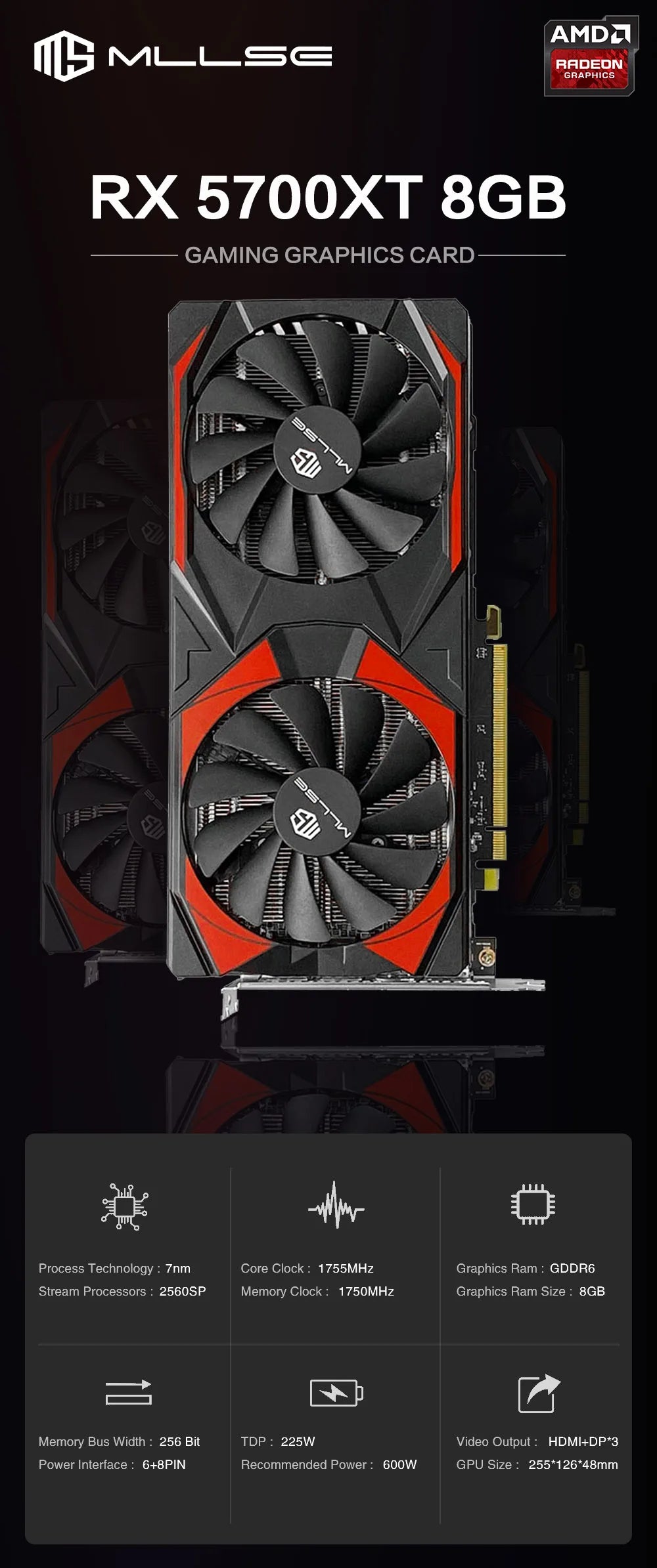 RX 5700 XT 8GB GDDR6 Gaming Graphics Card