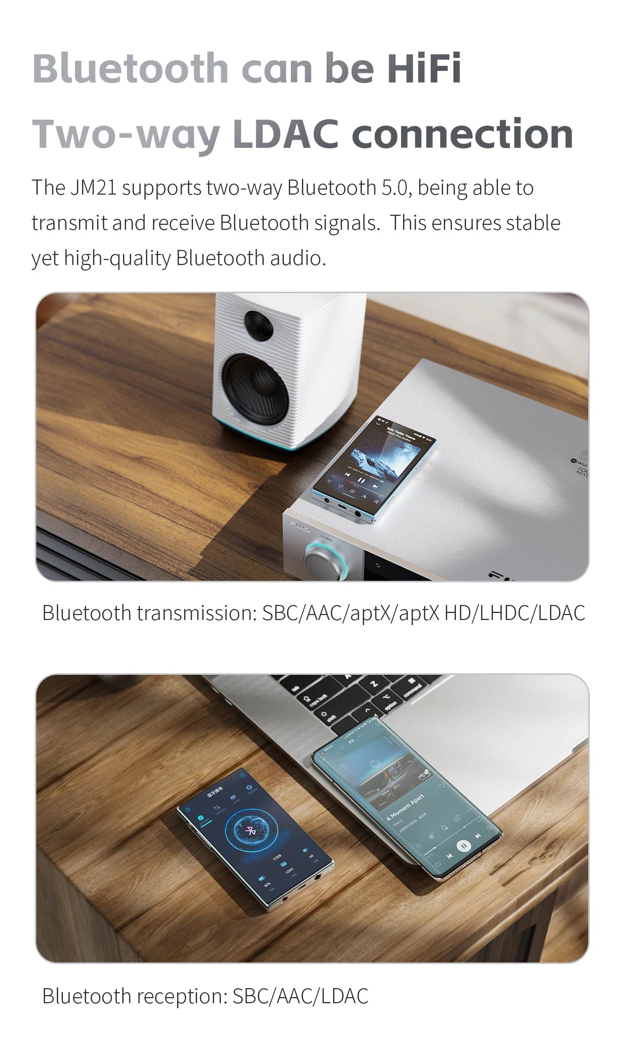 Portable Hi-Res Music Player with Bluetooth WiFi & USB DAC