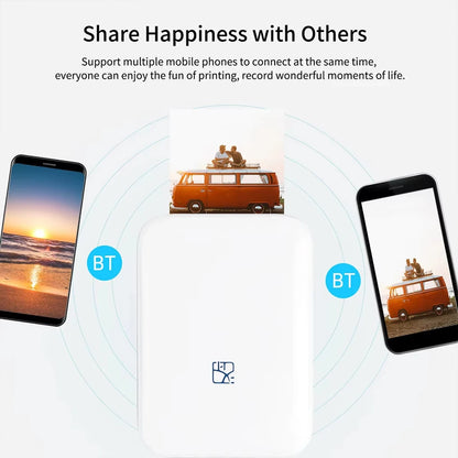 Cordless 2x3 Inch Mini Photo Printer Bluetooth
