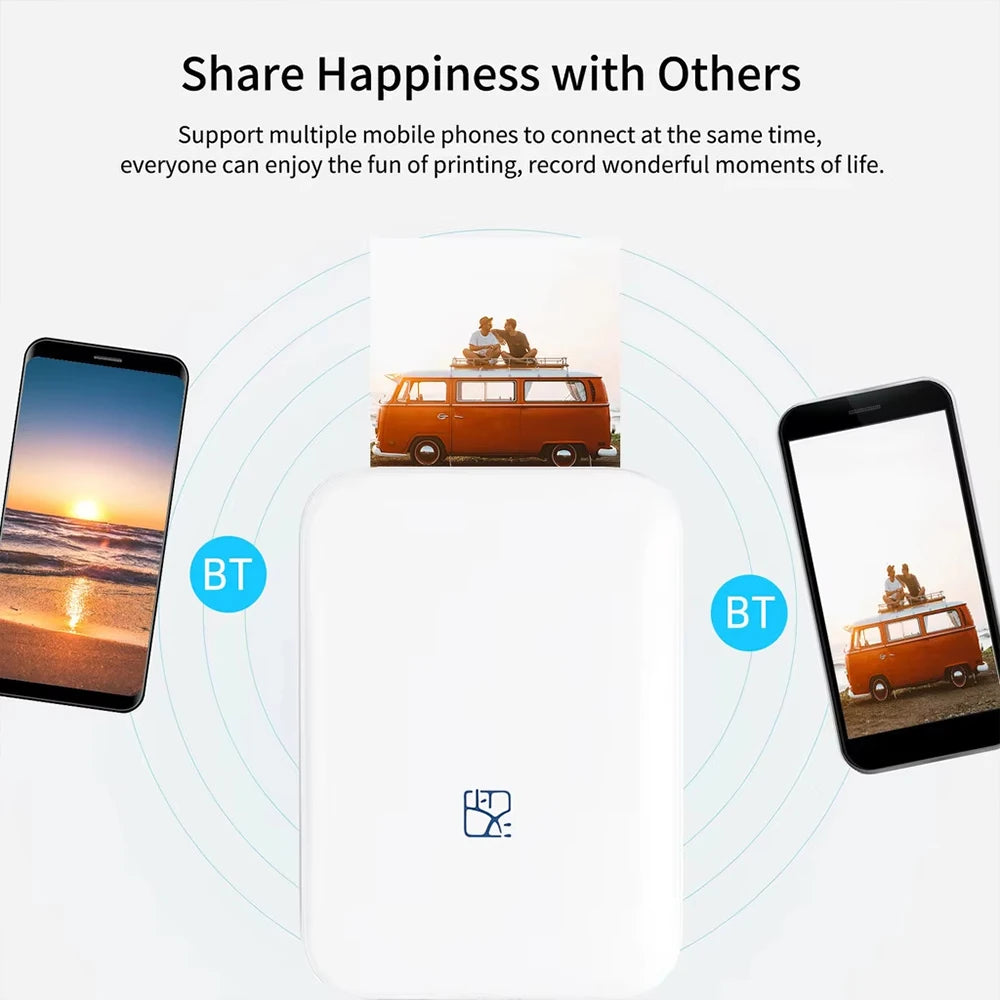 Rechargeable Mini Photo Printer 40 Sheet Bundle