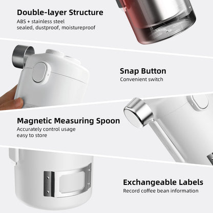 Airtight Coffee Bean Storage Jar with Valve & Spoon