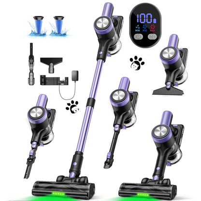 Cordless Stick Vacuum Cleaner 55KPa 55Min Purple