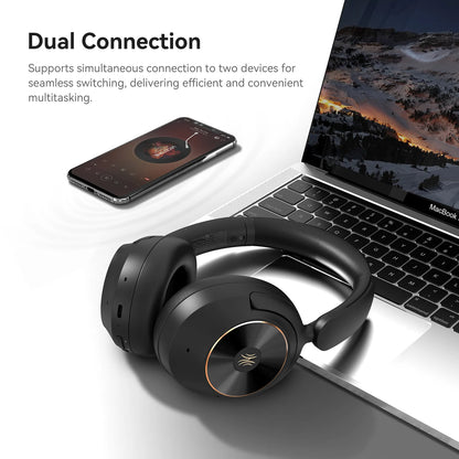 White Rechargeable Bluetooth 6.0 Noise-Cancelling Headset