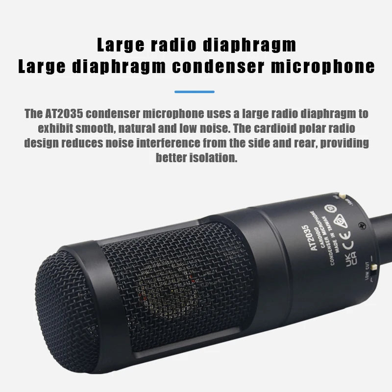 Studio Condenser Microphone AT2035 Noise Cancelling Recording