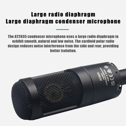 Studio Condenser Microphone AT2035 Noise Cancelling Recording