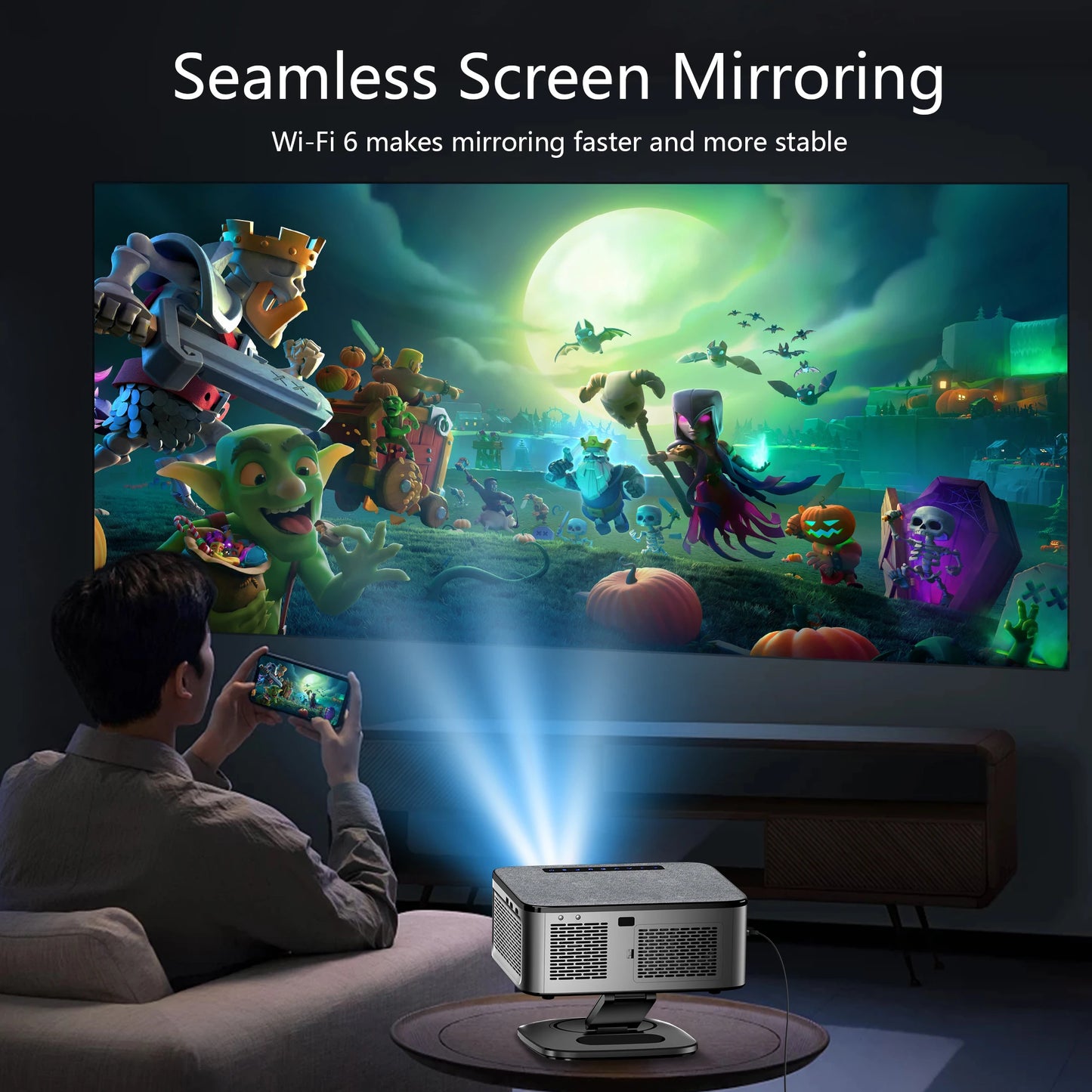 2000 ANSI 4K Smart Projector Android 12 Home Theater