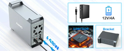 High-Speed 10Gbps Dual Bay External HDD RAID Box