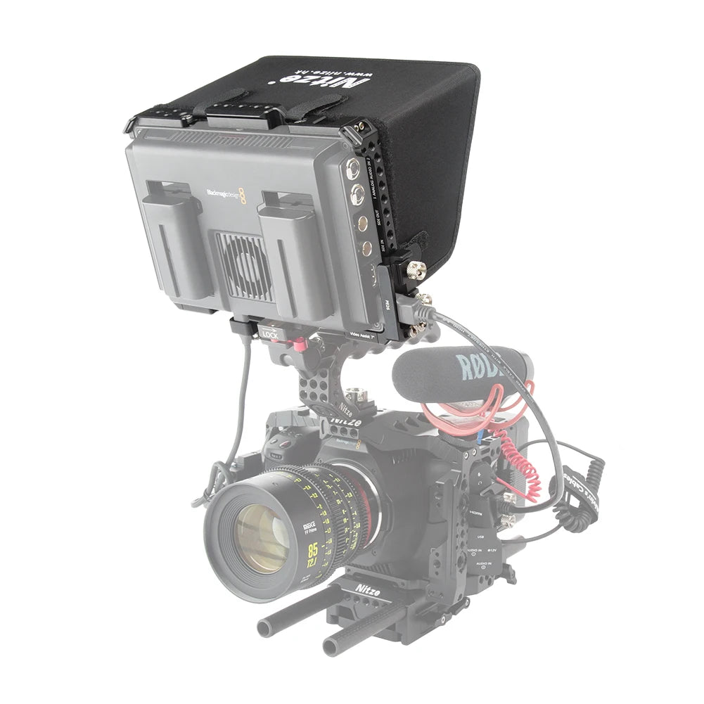 7 Inch Video Assist Monitor Cage with Sunhood Mount