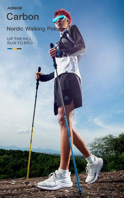 2PC Yellow Walking Sticks 120cm for Hiking & Trail Running