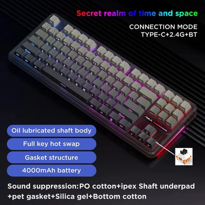 Dark Storm Hot-Swap 87-Key Wireless Tri-Mode Keyboard