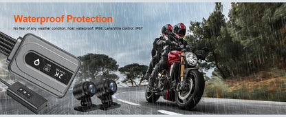 Waterproof Motorbike DVR Camera Dual Lens GPS Ready