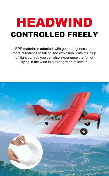 Red 4CH Brushless RC Plane with Fixed Wing