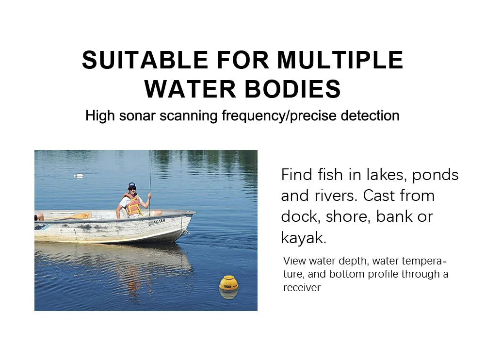 Wireless Portable Fish Finder with 45m Depth Capability