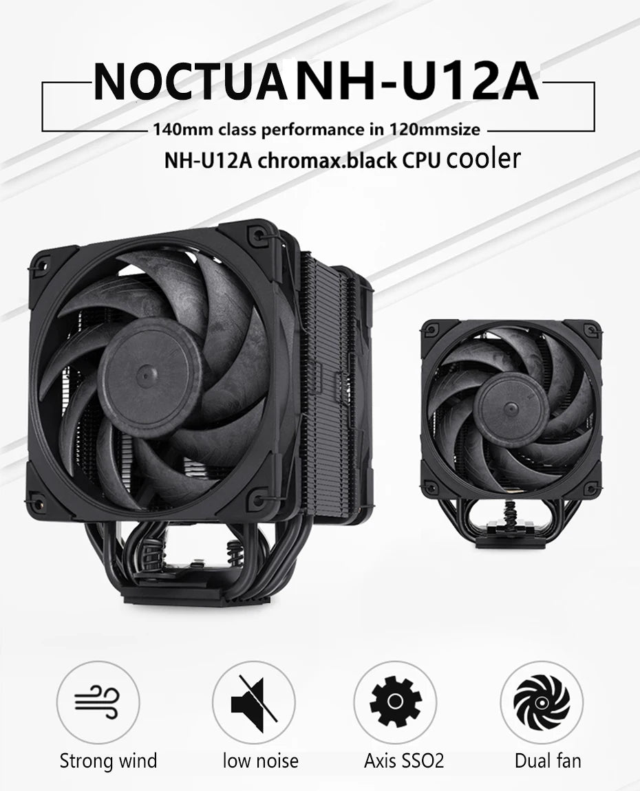 Black Tower CPU Cooler 7 Heatpipes Dual 120mm Fans