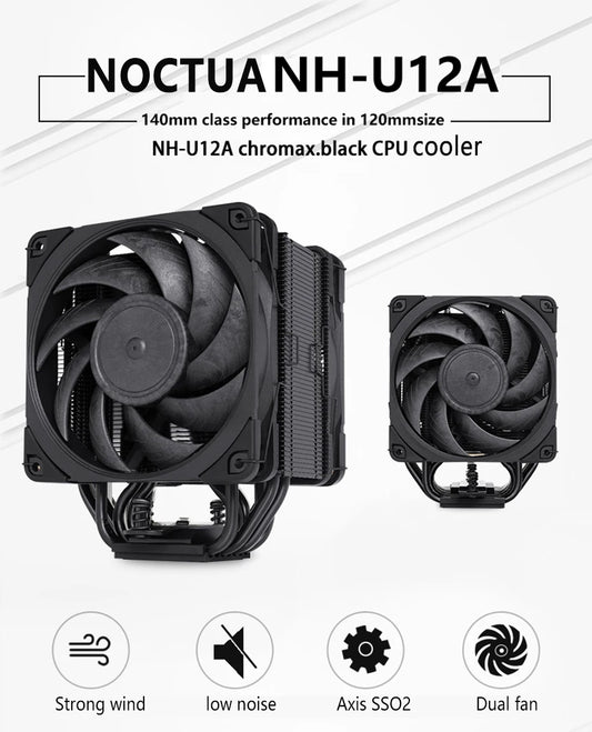 High-Performance Brown CPU Cooler Silent Dual Fan Radiator