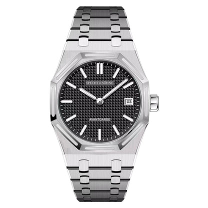 Ultrathin 38mm Men’s Quartz Watch Sapphire Crystal 50M Waterproof Black