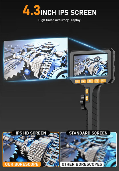 Two-Way Rotary Borescope 4.3 Inch Screen 6.2mm Probe
