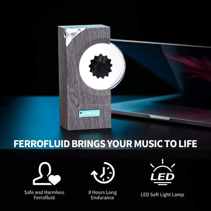 Portable Ferrofluid Music Rhythm Display Speaker Lamp Gray
