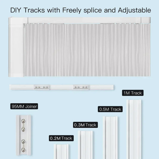 Motorised WiFi Curtain Track 2.1m Voice and App Control