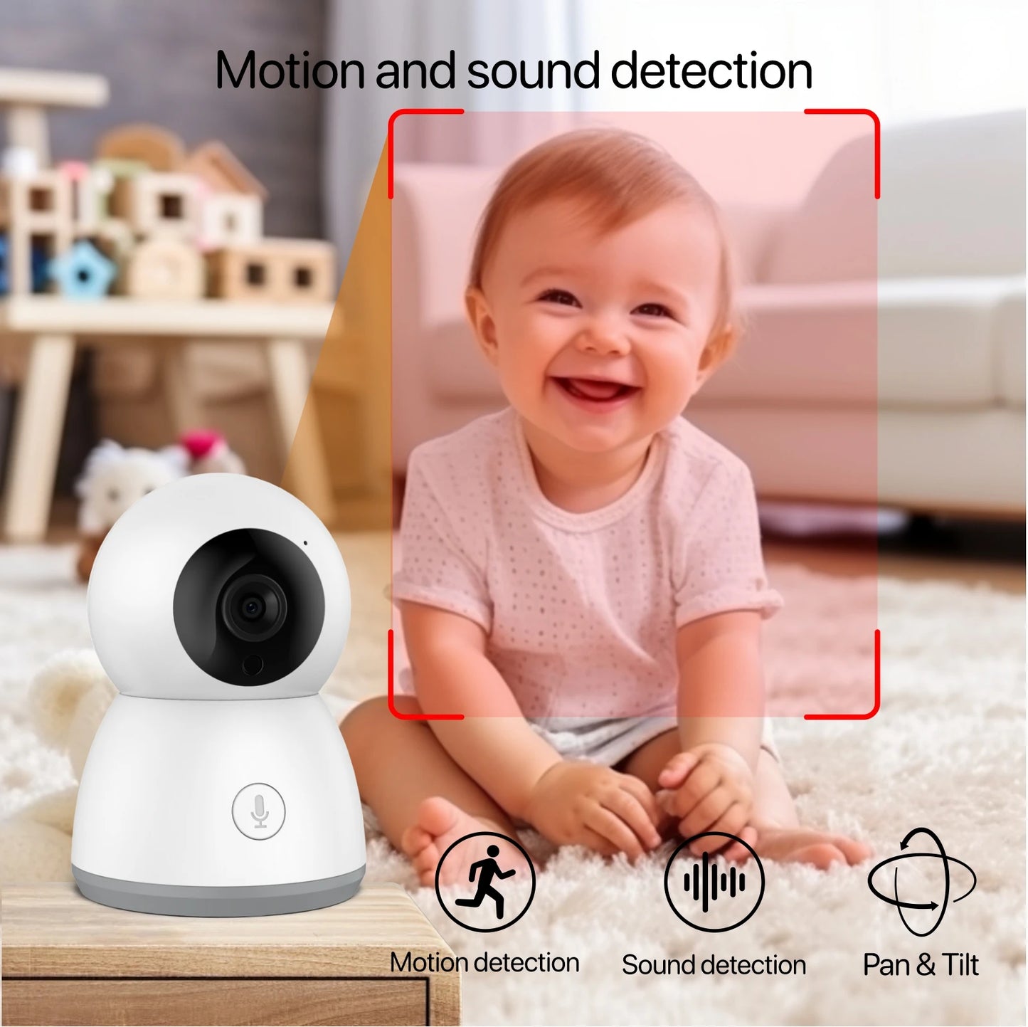 5 Inch 1080p Smart Baby Monitor Two-Way Audio Night Vision