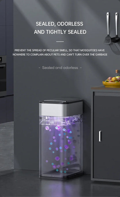 40L Smart Sensor Trash Can White Automatic Lid