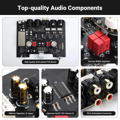 Fully Balanced Stereo Tube Preamp with ECC83 Valve and DAC