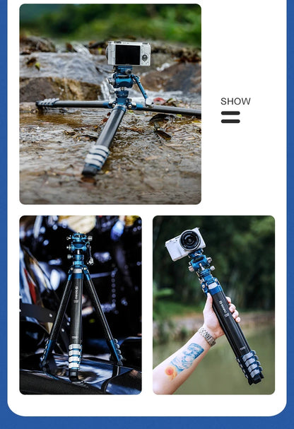 Ultra Lightweight Carbon Fiber Travel Tripod DSLR Camera